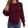 Women's Loose Solid Color Round Neck Irregular Hem Sweater Long Sleeve Pullover Top