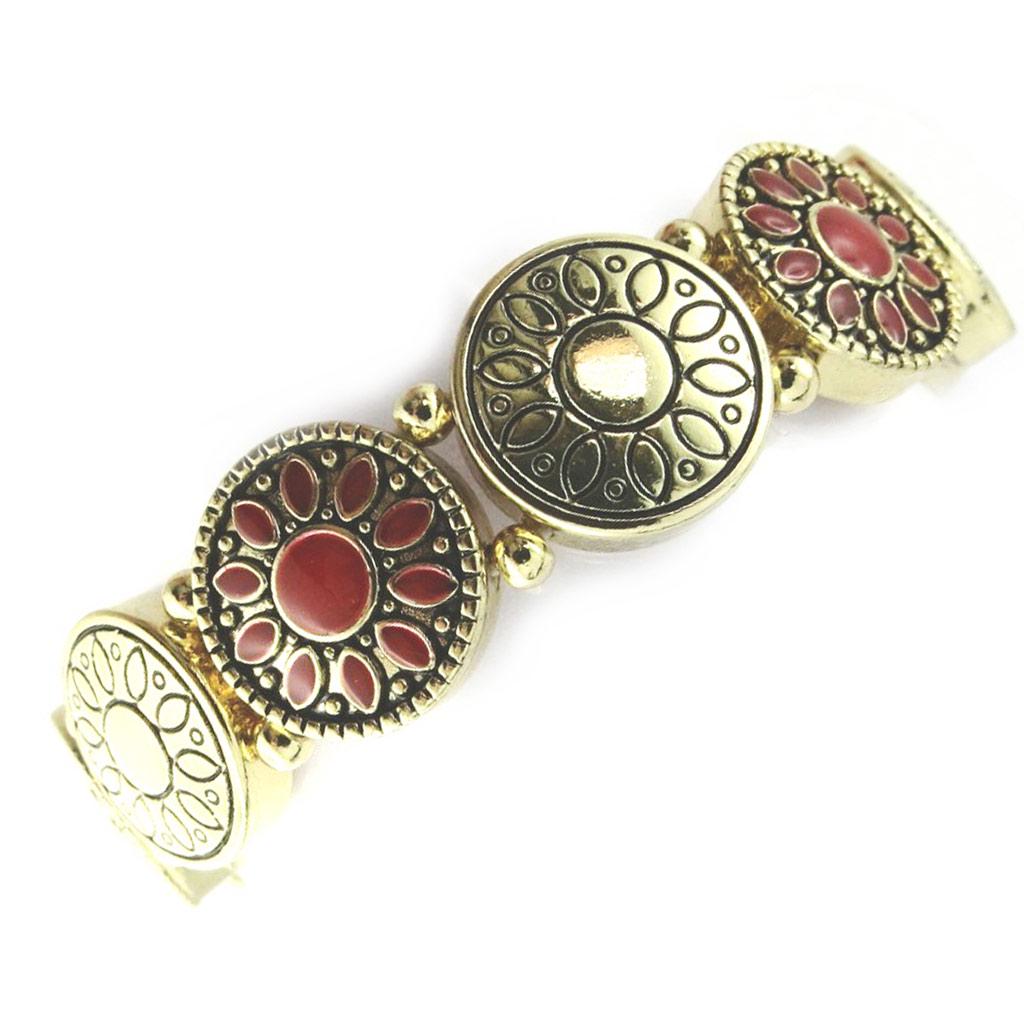 Les Trésors De Lily [N1082] - Bracelet Créateur 'Cunégonde' doré rouge