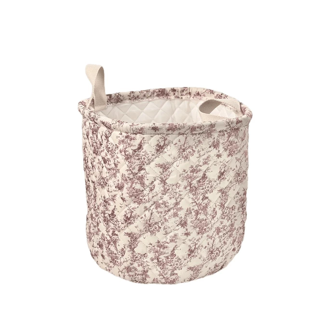 Large Capacity Fabric Storage Basket 2 Sizes Decorative Organizer Bin with Colorful Leaf Vintage Print Foldable Laundry Hamper 3590₽