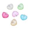 Geometric Heart Earring Keychain Pendant with Colored Resin Wave Pattern