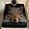 Squirrel,pattern Flannel Blanket, High Quality Comfortable for All Seasons, Home Decor, Warmth and Comfort, Perfect for Gifts.