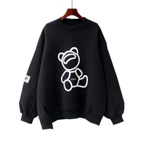 Women's Loose Thin Hoodie - Korean Lazy Style, Mid-Length Long Sleeve for Spring/Autumn