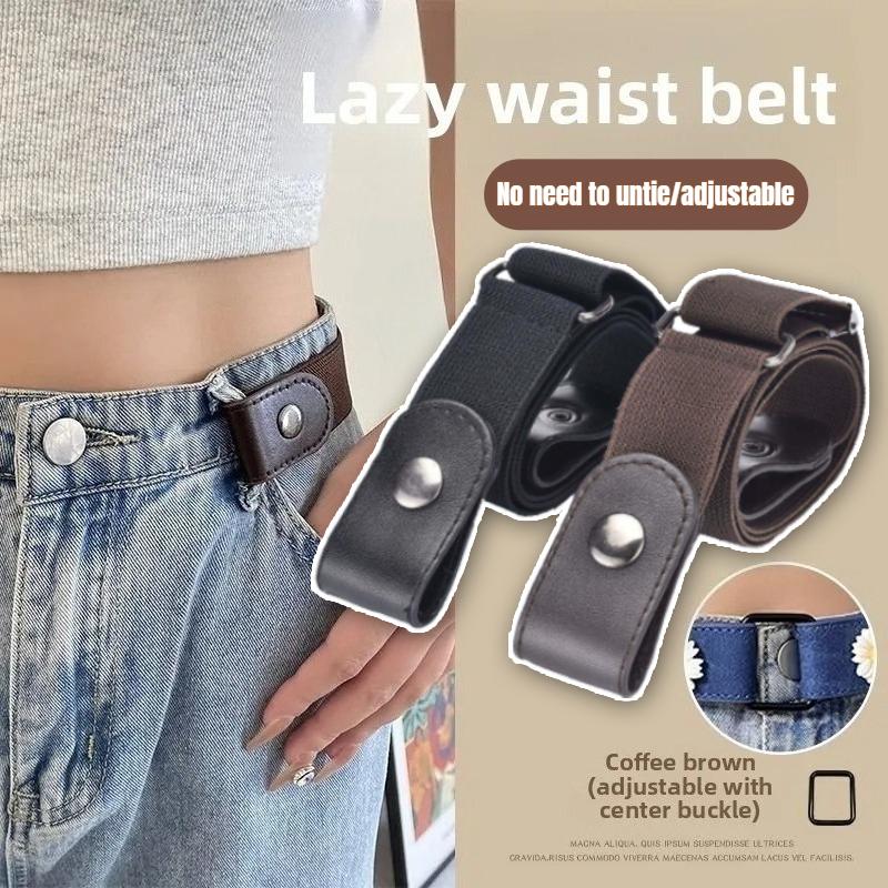 Adjustable Stretch Elastic Waist Band Invisible Belt Buckle-Free Belts for Women Men Jean Pants Dress No Buckle Easy ToWear