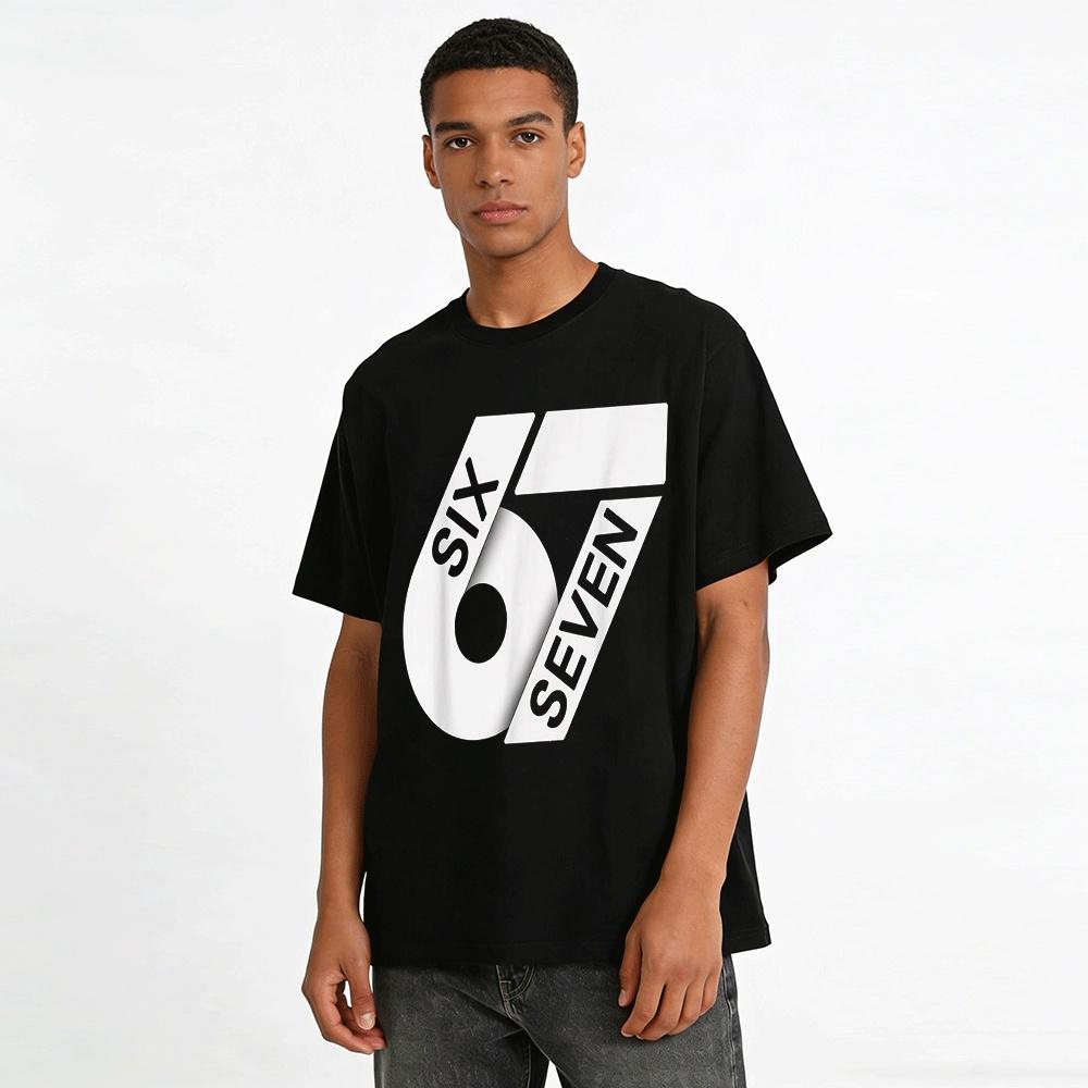 Creative Number 67 Print Casual Short Sleeve T-Shirt Pure cotton T-shirt