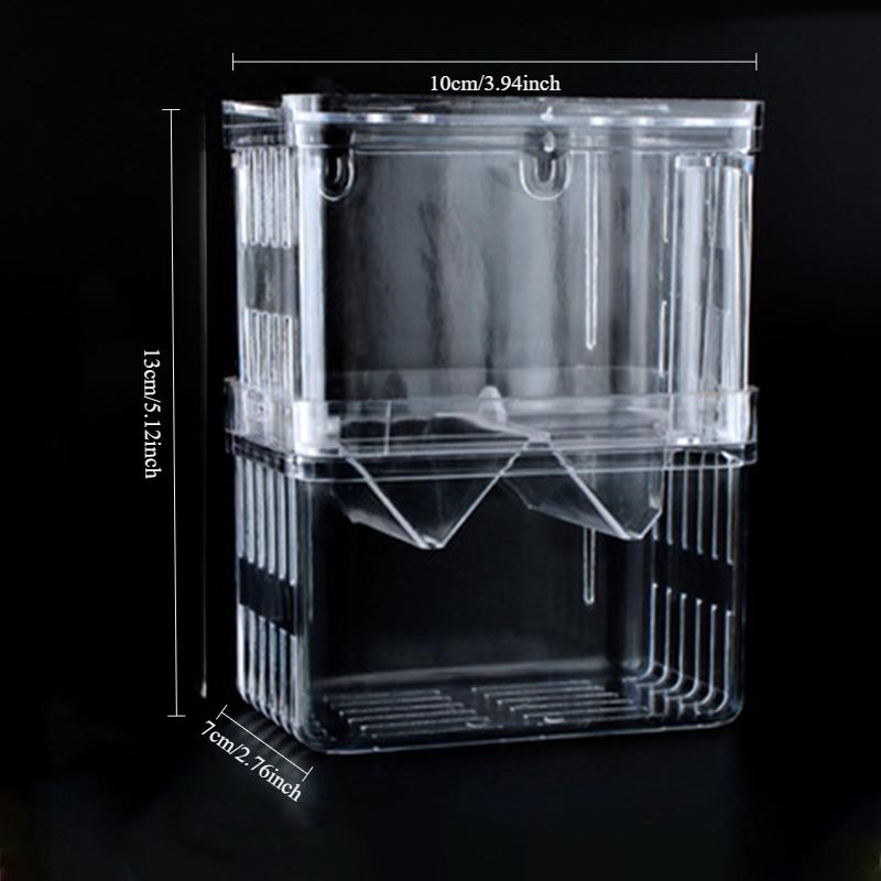 Fish Tank Incubator Fish Isolation, Ornamental Shrimp Small Fish Incubator Aquarium Oxygen Flushing Durable Breeding Box
