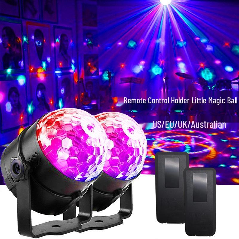 Mini LED Colorful Rotating Magic Crystal Ball Light with Sound Control for Home, KTV, Bar, and Strobe Effects