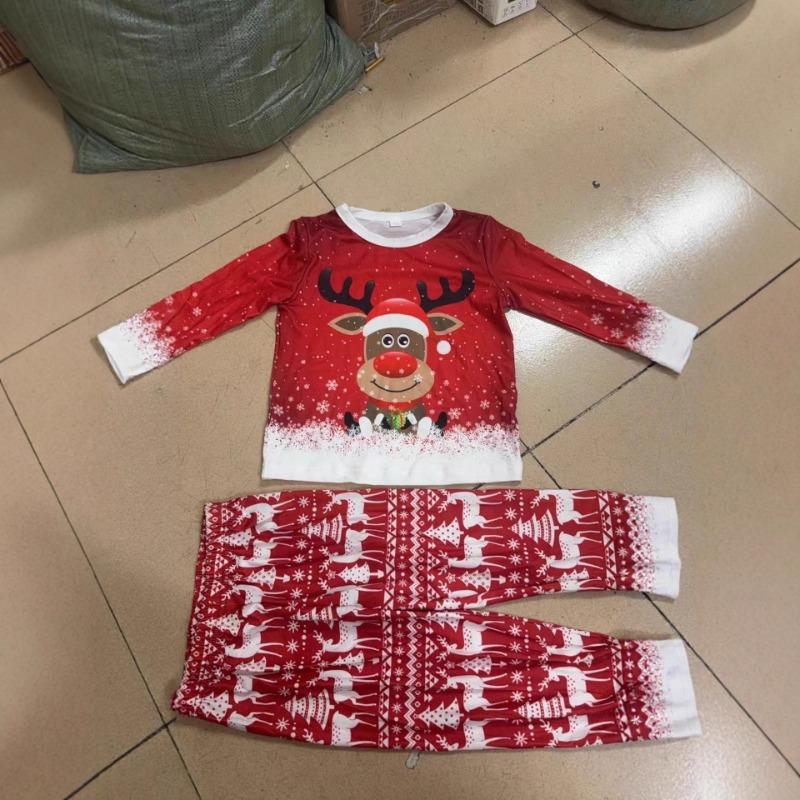 Christmas parent-child clothing family clothing Christmas family of three four loungewear pajamas set