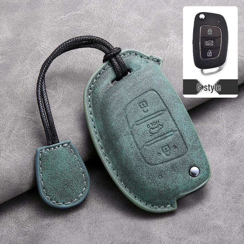 Nyckelfodral i läder för Hyundai: Kompatibel med IX35, Elantra, Mistra, Veloster, IX25, Verna