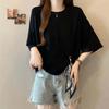 Plus Size Irregular Strap Short Sleeve T-Shirt for Women - New Summer Arrivals, Versatile, Flattering Top for Chubby Girls
