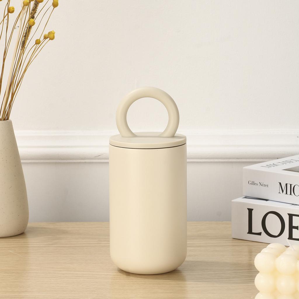 Simple 304 Stainless Steel Portable Coffee Cup Double-layer Vacuum Insulated Cup Portable Cup with Handle Ring