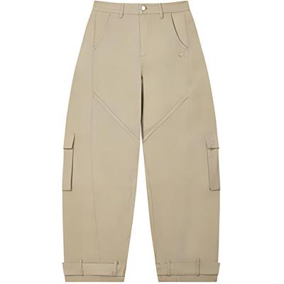 Original Solid Color Outdoor Casual Sports Straight Leg Mid Rise Zipper Cargo Loose Fit Multi Pocket Work Pants Women Pants Khaki F51W449801F-LK