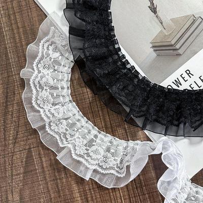 5cm Single-Sided Double-Layer Gauze Lace Frill for Sofa, Skirt Hem, or Decorative Accessories.