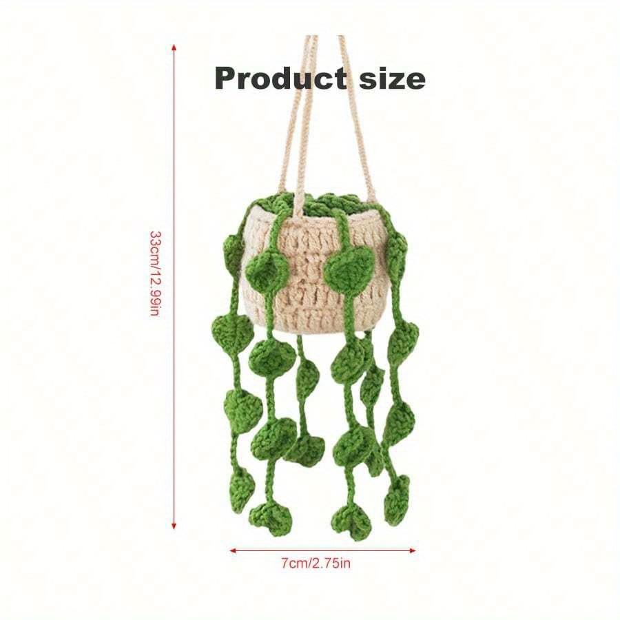 Handmade Crochet Hanging Planter For Home And Car Decoration, With Lovely Hanging Basket Of Potted Plants Ideal For Living Room, And Car Decor