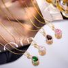 Versatile Zircon Water Drop Diamond Necklace: Luxury Titanium Steel Women's Fashion Clavicle Chain.