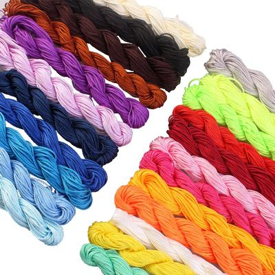 25 Colors 1mm Chinese Knotting Cord Nylon Shamballa Macrame Thread Cord Beading String for Bracelet Making