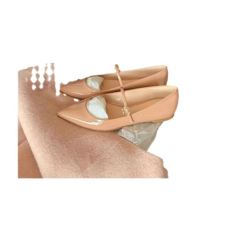 Huizhou women's shoes pointed Mary Jane shoes women's new flat-bottomed shallow mouth one-word single shoes