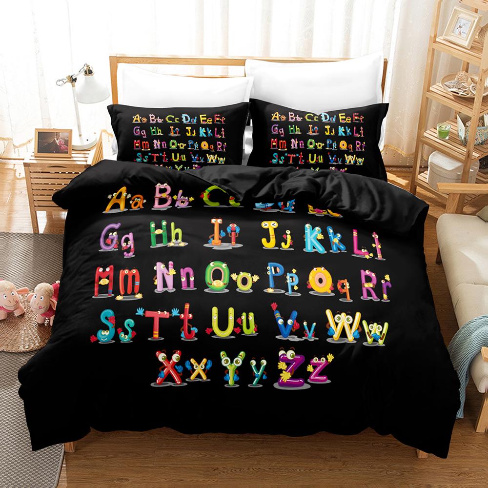 New 3D Alphabet Lore Bedding Set Single Twin Full Queen King Size Bed Set Girls Boys Bedroom Duvet Cover Sets Anime Duvet Cover