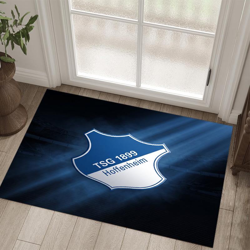 TSG Hoffenheim FC Design Kristall Samt Teppich Gemütlich Nicht?Rutschfester Teppich mit Aufdruck für Schlafzimmer Wohnzimmer Eingang