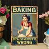 Funny Baking Tin Sign Vintage Kitchen Wall Art 8x12 Inches Home Bar Decor Metal