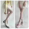 Women Lace Patterned Fishnet Tights High Waist Fishnets Leggings Net Stockings Pantyhose Thigh High Stockings Hosiery