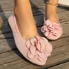 Scarpe Piatte da Donna Primavera Autunno Dolci Floreali 3D Ballerine Slip-on Punta Tonda Suola Piatta Antiscivolo Matrimonio Quotidiano Casual