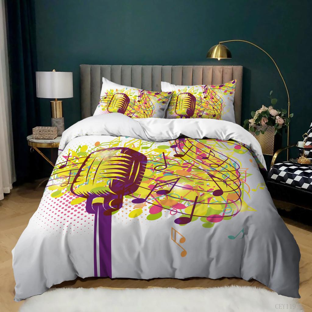 Music Note Quilt Set Three-Piece 3D Digital Printing Kit