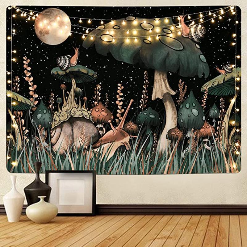Floral Moon Phase Tapestry Boho Aesthetic Wall Hanging for Bedroom Living Room Dorm Hippie Vintage Home Decor