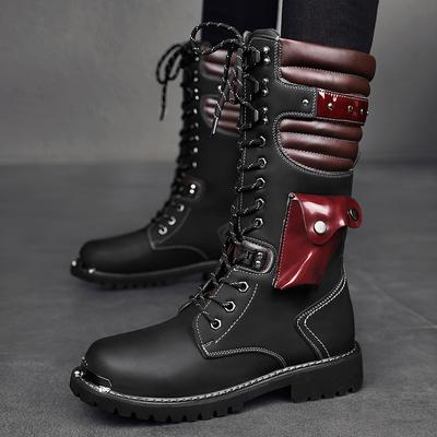 Mode Lässige Herren Motorradstiefel Modischer Streetstyle Täglich Büro Outdoor Freizeit Walking Trendige Jugendschuhe Übergröße 38-46