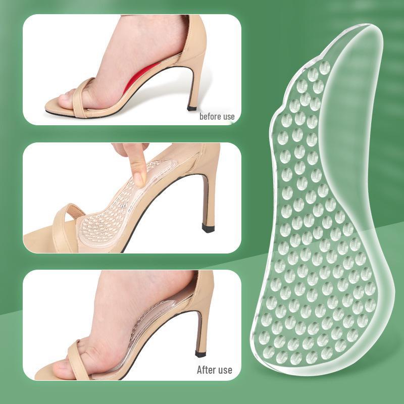 Women's Transparent Arch Support Forefoot Pads with Massage and Orthopedic Strap