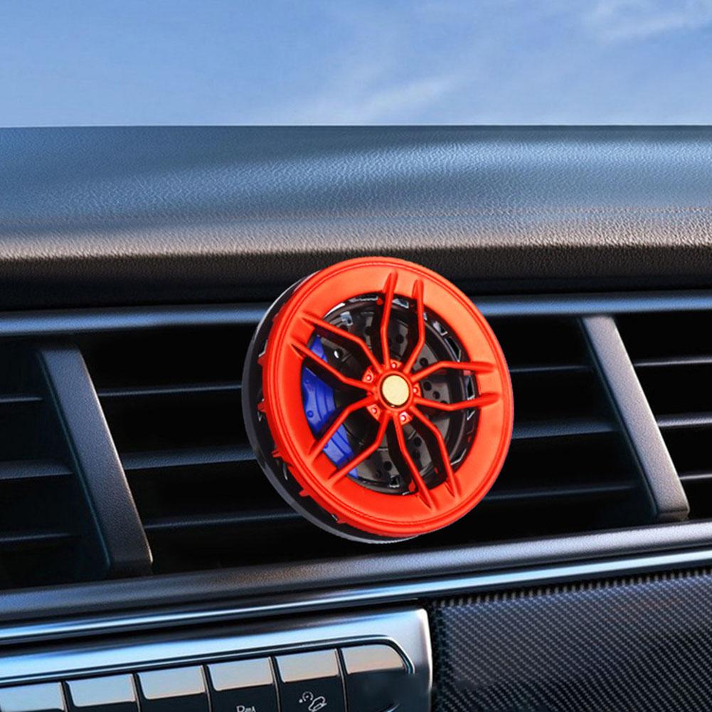 Car Mounted Aromatherapy Vent Can Rotate Wheel Hub Perfume Decoration Creative Air Conditioner Vent Aromatherapy Clip Interior