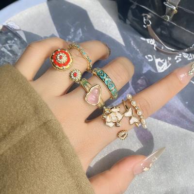 Dripping Oil Gourd Ring, Women'S Unique Niche Index Finger Ring, High-End Temperament, National Style Light Luxury Retro Ring