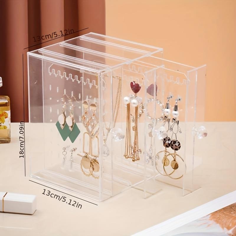 

Acrylic Earrings Necklace Display Holder Black Clear Stand Drawer Jewelry Storage Organizer Rack Shelf Household Large Capacity