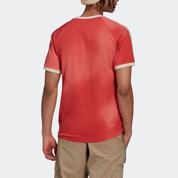 Adidas טי שירט שרוול קצר עם פסים טרפויל מקוריים, נושם, לוגו, טאי דאי, גברים, טופים, כחול HL9276