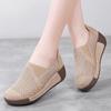 Hollowed-out Breathable Women Platform Shoes Genuine Leather Loafers Wedge Heels Elegant Ladies Walking Shoes