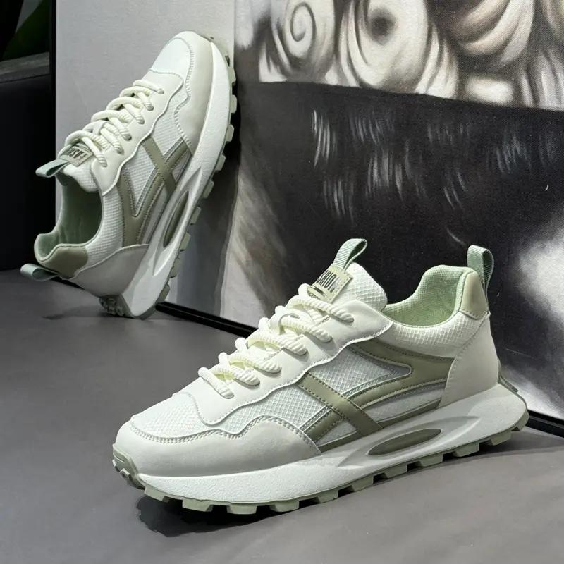 

Новинка 2025 Мужская вулканизированная обувь Стильные кеды для скейтборда Спортивные кроссовки для уличной одежды Удобные для отдыха Толстая подошва Высокие 39