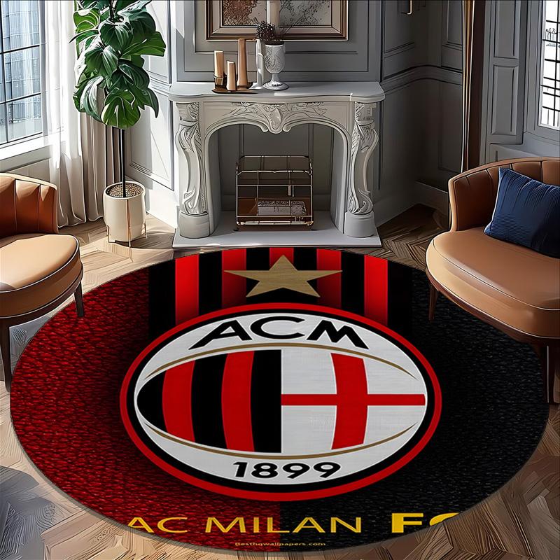 1pc Football Team (7) Print Round Carpet Chair Round Carpet Suitable for Bedroom Living Room Home Decorative Carpet