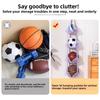 Mesh Ball Storage Bag Wall Mounted Multiple Pockets Wall Mounted Organizer Space Save Hanging Design Hanging Storage Bag