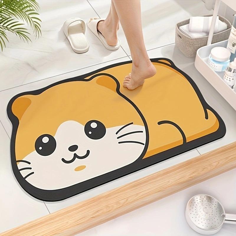 Cute Cartoon Pattern Non-slip Mat Entrance Door Mat Diatomaceous Earth Absorbent Quick Drying Cushion Suitable For Toilet Door