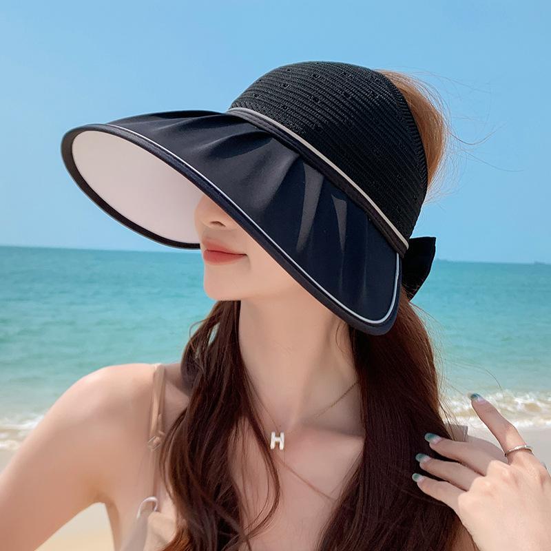 8530 Summer Outdoor Sunscreen Hat Children's Fashion Versatile Shell Empty Top Hat Seaside Beach Big Brim Sun Hat