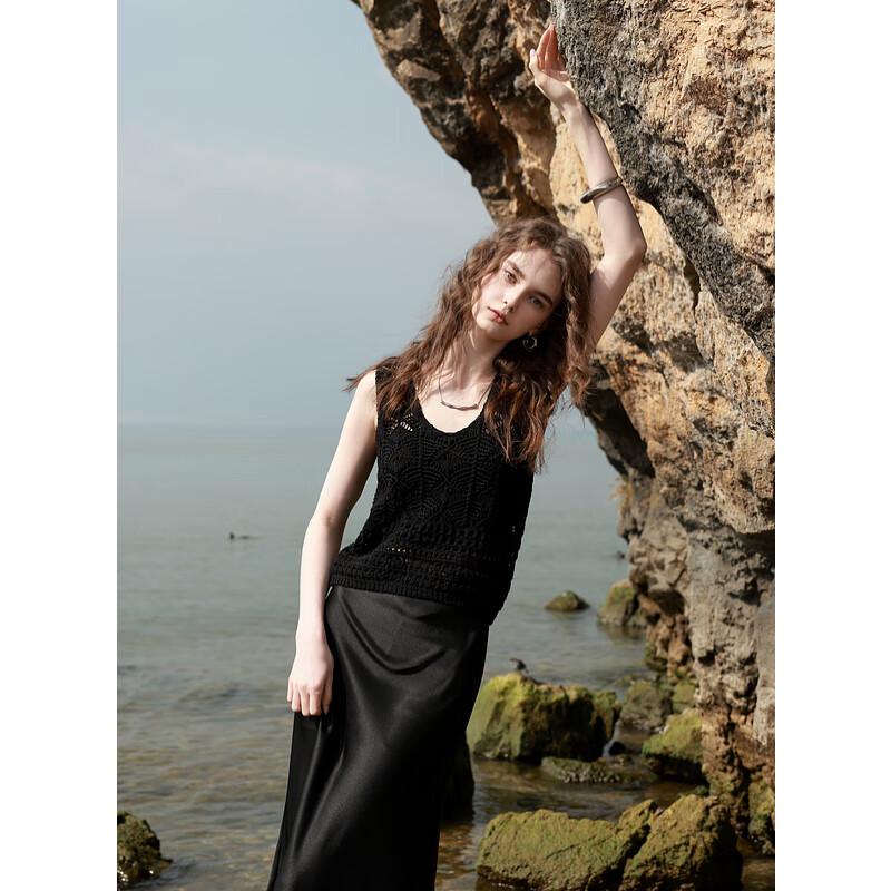 

Sancai 2025 Summer Hollow Crochet Knit Tank Top M