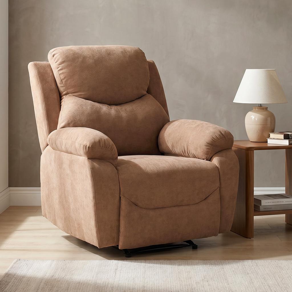 Recliner, TV Chair with Reclining Function, Linen Look, for Living Room, Bedroom Dark Brown
