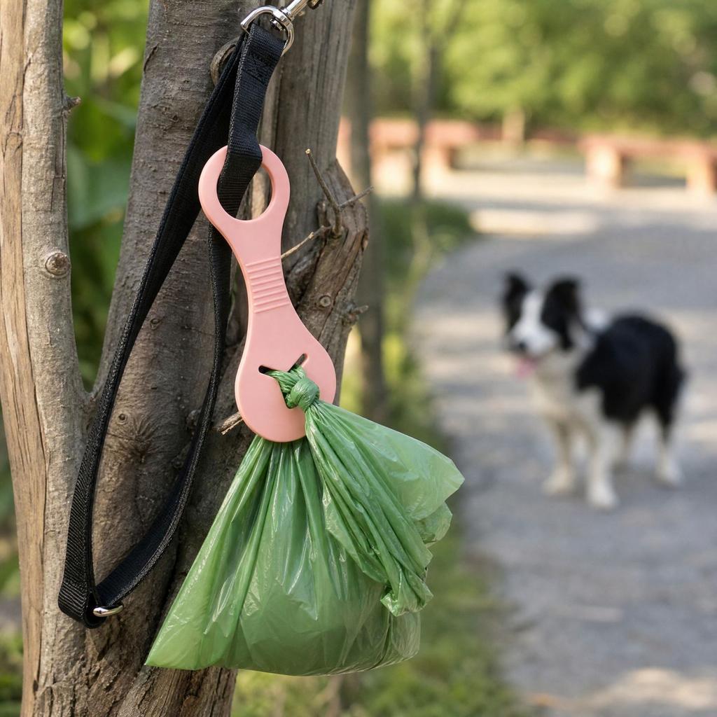 Silicone Dog Poop Bag Holder with Clip and Handle for Leash and Pet Waste
