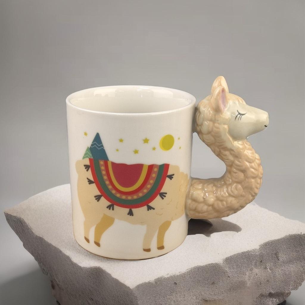 Tasse Céramique Moyenne Température Alpaga Changement de Couleur Sensible à la Température 3D Sélectionnée Rigoureusement, Mug Céramique Café Design Créatif