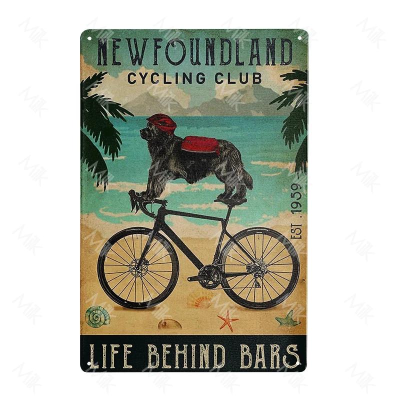 Metal Poster Newfoundland Dog Tin Sign Plate Retro Decor Cafe Home Pet Shop Bedroom Beach Vintage Home Decor Wall Art Plaque