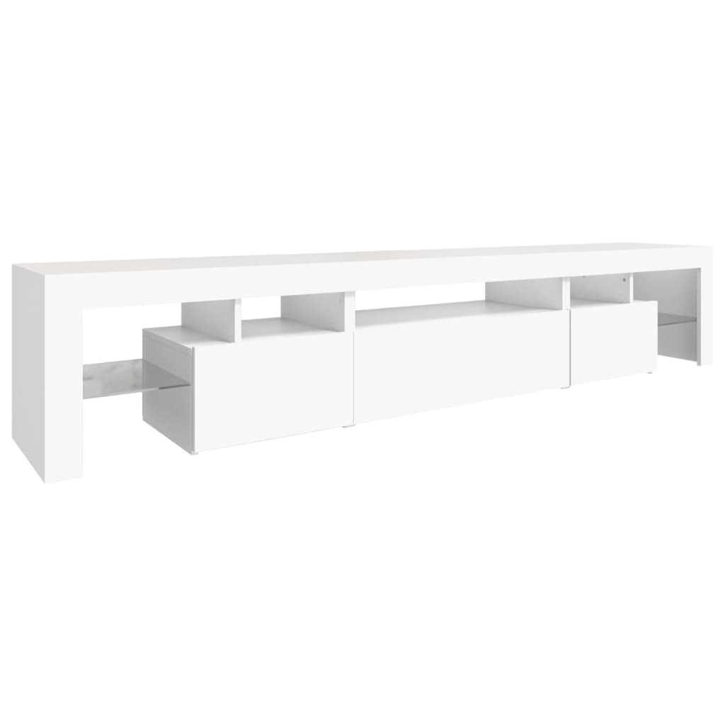 Vidaxl Szafka Pod Tv Z Oświetleniem Led, Biała, 215X36,5X40 Cm