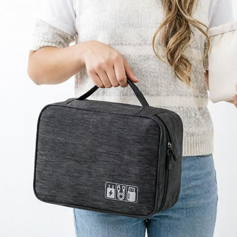 Multi-functional Large Capacity Waterproof Digital Electronic Organizer USB Data Line Charger Plug Headphone Travel Storage Bag