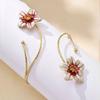 Drip Oil Open Arm Bangle Enamel Glaze Armband Elegant Flower Bracelet  Arm Accessories