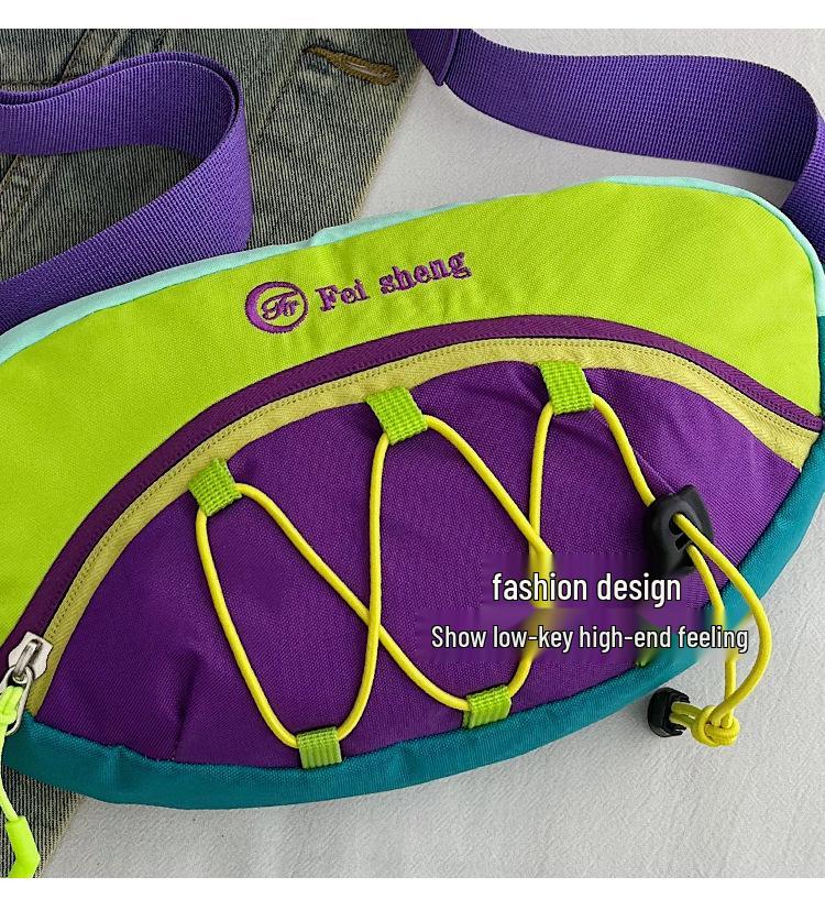 Women's Color Block Crossbody Chest Bag - Lightweight, Trendy for Outdoors & Cycling