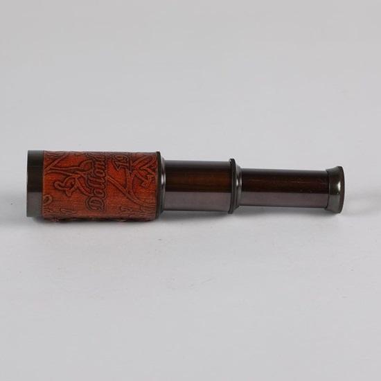 Nautisches Dollond London-Teleskop aus Messing mit Lederumwickelung und hölzerner Sheesham-Box für Heim- und Bürodekoration. Vintage-Marine-Zielfernrohr in Antikoptik