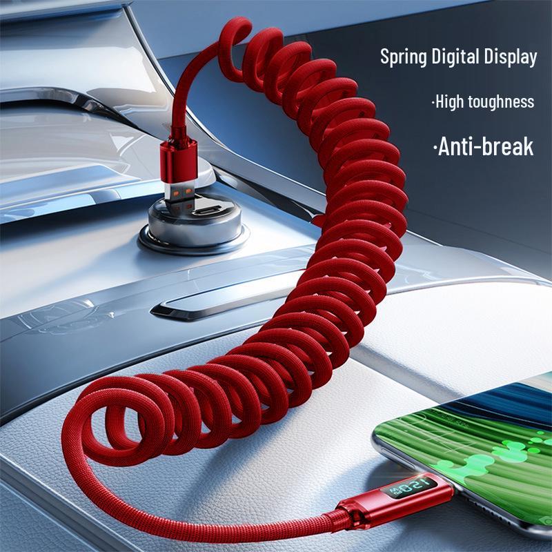 Spring 120W Fast Charging USB Cable for Apple, Huawei, Honor, Type-C Devices.